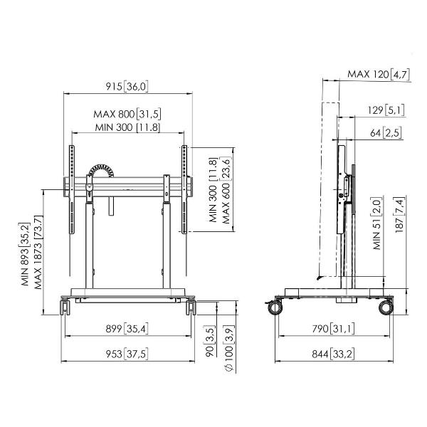 Vogels RISE 5305 Carrello sollevatore motorizzato per schermi - SUPPORTI TV/MONITOR - immagine 4