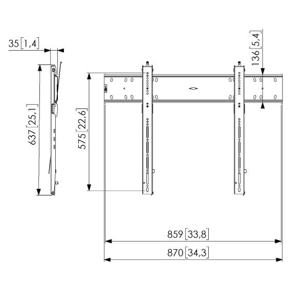Staffa a Parete Vogels PFW 6800 per Videowall fino a 86 e 100 kg - SKU: VOG7368000 - Immagine 4