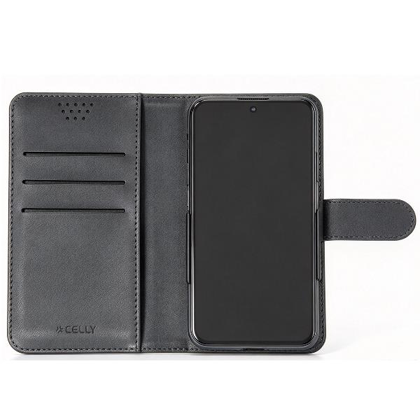 Celly WALLY ONE - Custodia universale a libro colore nero con fissaggio e sistema rotazione 360° compatibile con tutti gli smartphone da 6.0" a 6.9" - Custodie - immagine 7