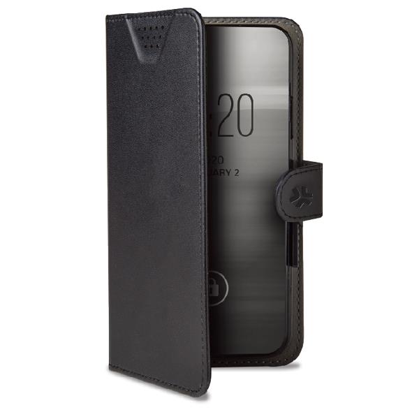 Celly WALLY ONE - Custodia universale a libro colore nero con fissaggio e sistema rotazione 360° compatibile con tutti gli smartphone da 6.0" a 6.9" - Custodie - immagine 8