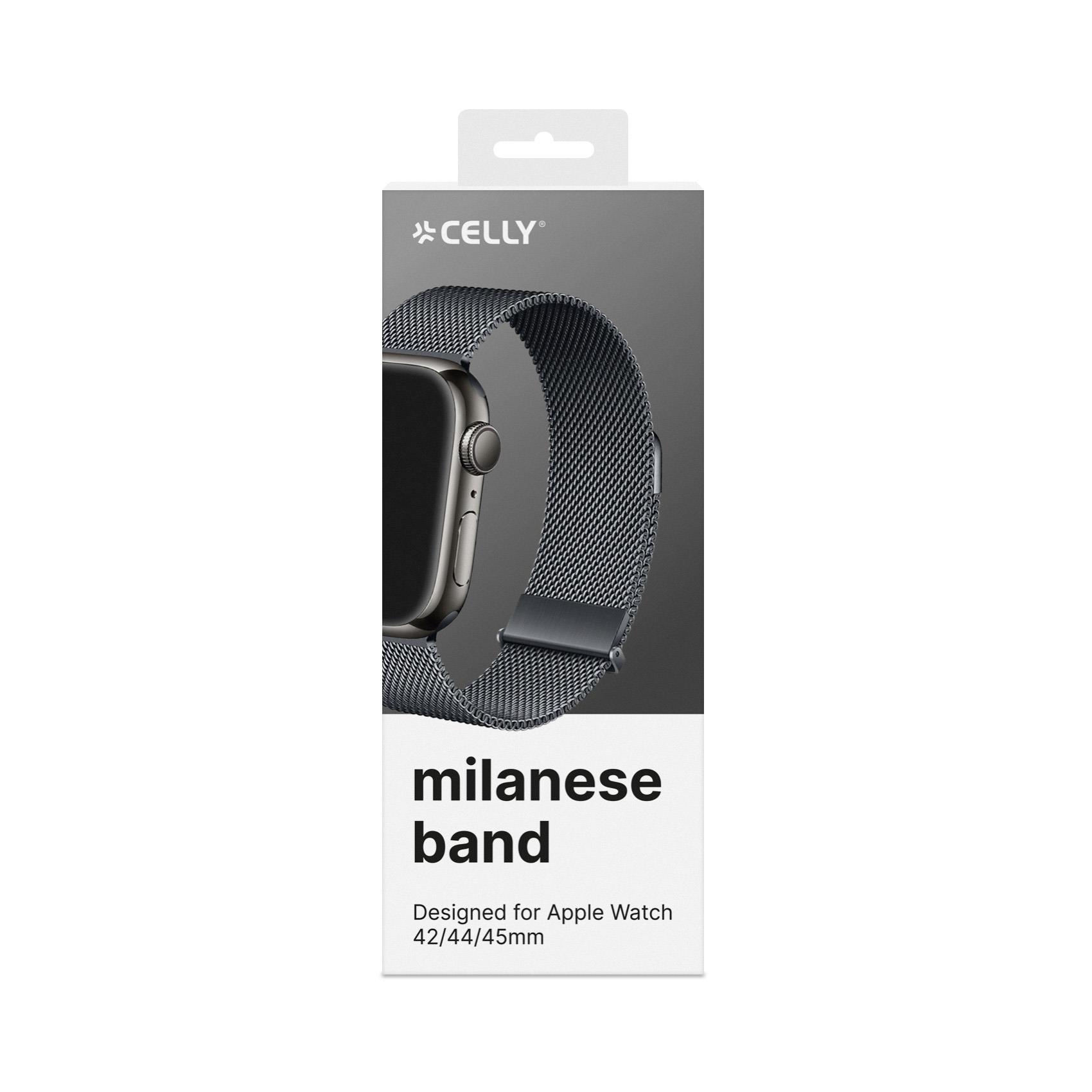 Cinturino Smartwatch Celly WBANDMILA per Apple Watch 42/44/45mm Acciaio Grigio/Nero - immagine 2